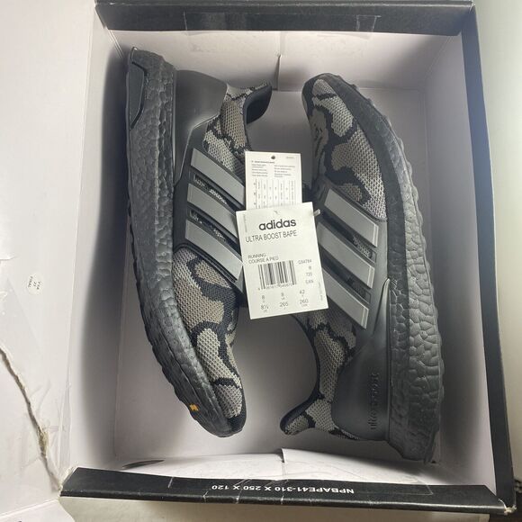 Adidas x Bape Ultra Boost 4.0 Black Camo Men’s 8.5 G54784 Bathing Ape